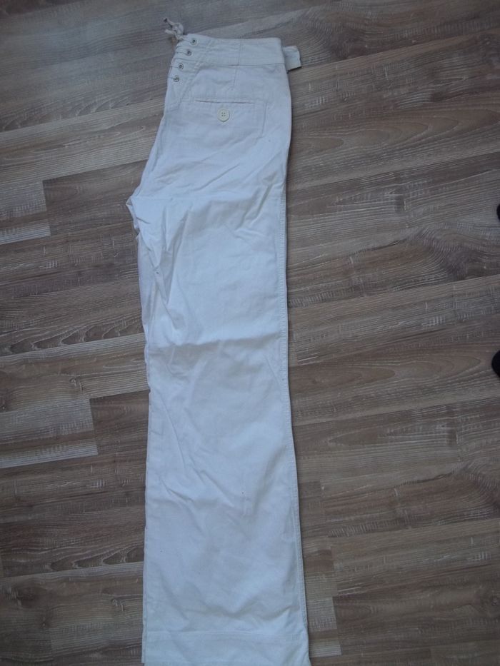 Pantalon pont flare Cache Cache blanc 38 (Pant2) - photo numéro 6