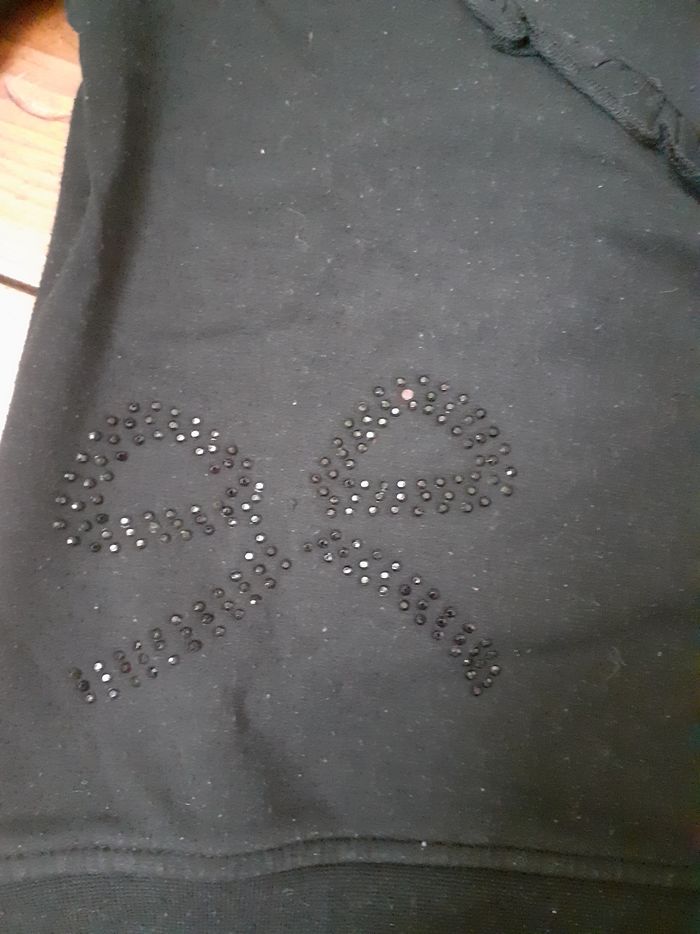 Sweet noir effet cache cœur motif nœud en strass noir - photo numéro 3