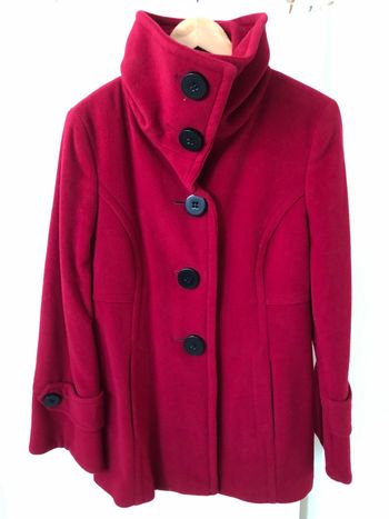 Manteau rouge en laine mélangée