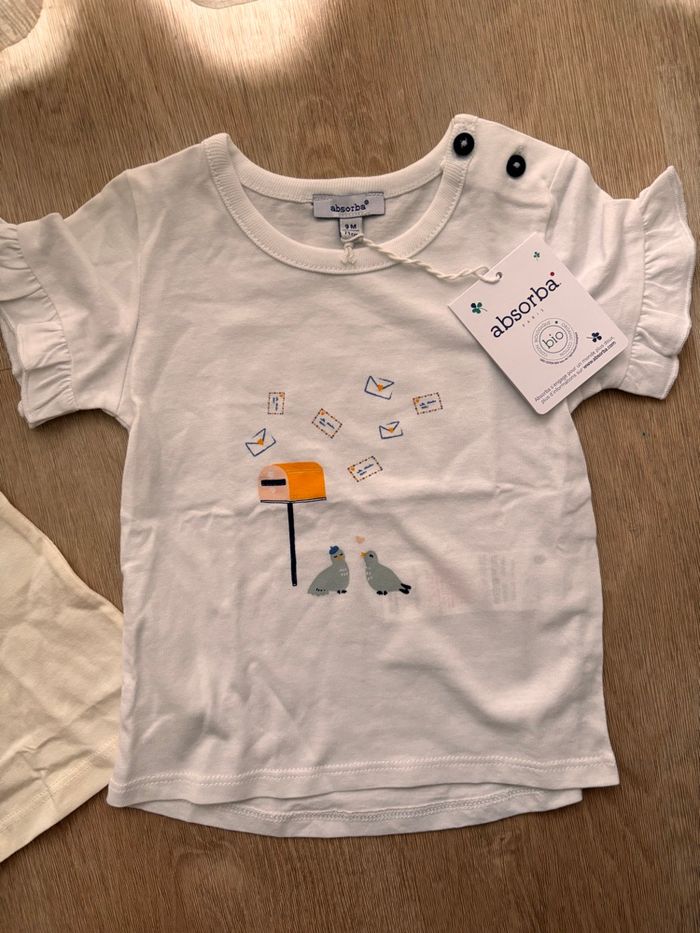 Lot 2 Tee-shirts ABSORBA Neufs avec étiquettes - 9 mois / 71 cm - photo numéro 7