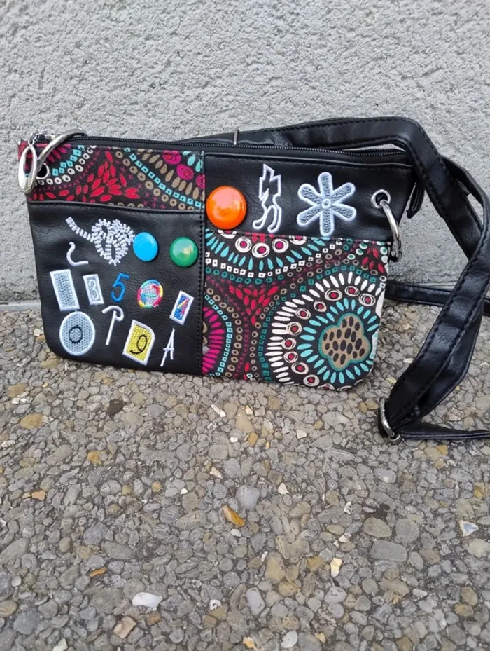 Sac bandoulière fantaisie noir