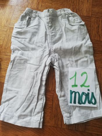 Pantalon beige obaïbi garçon 12 mois
