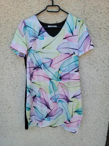 Robe tunique imprimé motif vintage grunch tie and dye été summer