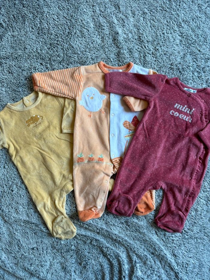 Lot de 3 pyjamas velours
