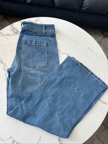 👖 Jean femme bleu clair taille haute – coupe droite tendance ! 💙