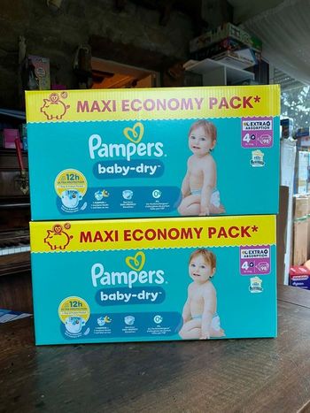 Couche taille 4+ Pampers Baby Dry taille 4+ : 196 Couches