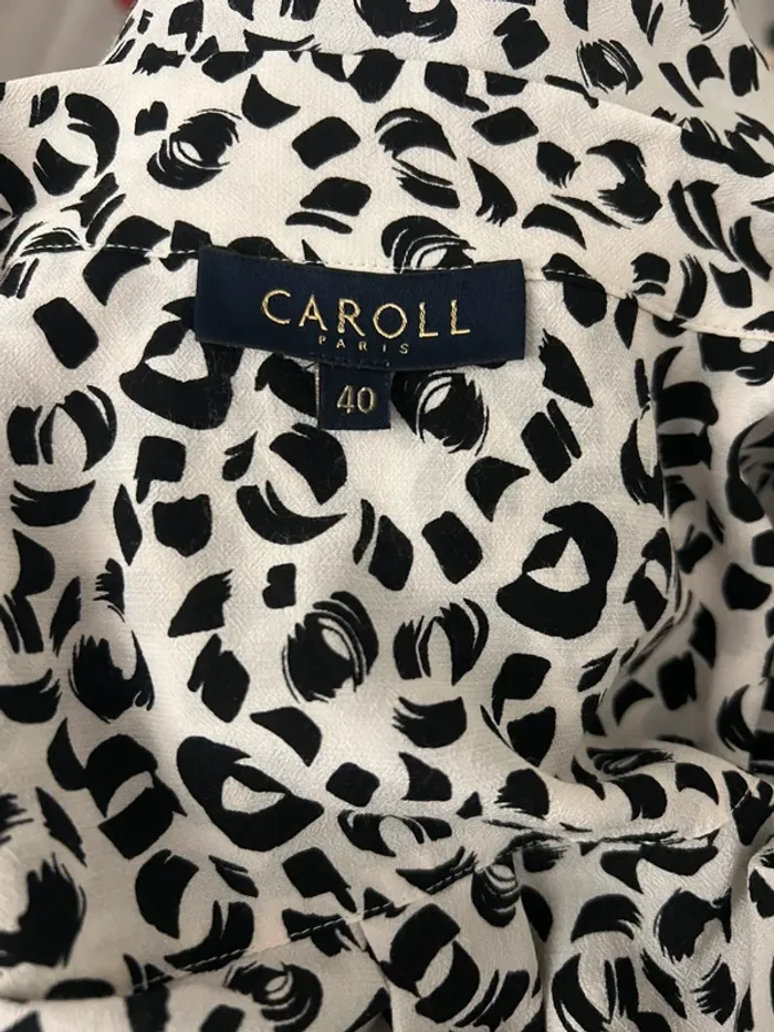 Chemise noir et blanche col lavaliere Caroll - photo numéro 8