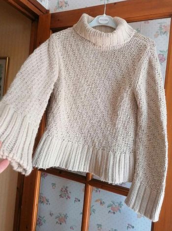 Pull  chaud hiver irlandais  
En  maille  
Beige  vintage