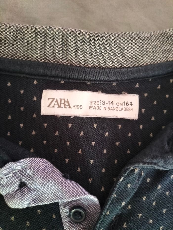 Polo bleu manches longues  13, 14 ans Zara - photo numéro 2