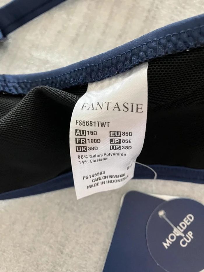 Haut maillot de bain bleu Fantasie neuf - photo numéro 5