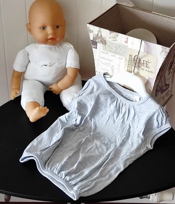 T-shirt fille 3 ans gris clair – manches courtes élastiquées