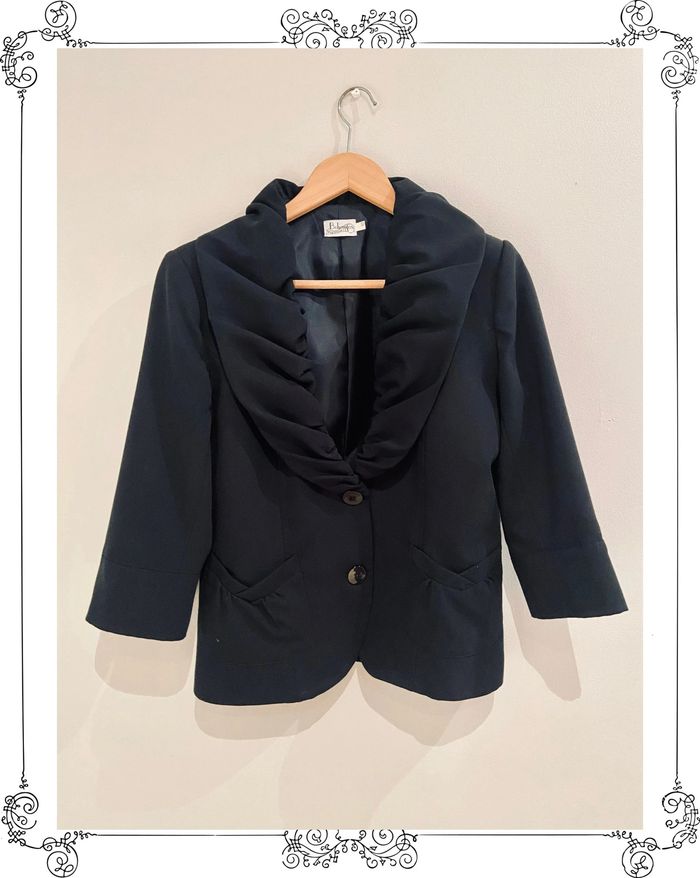 Chaqueta blazer maxi cuello -Veste blazer col maxi - photo numéro 2