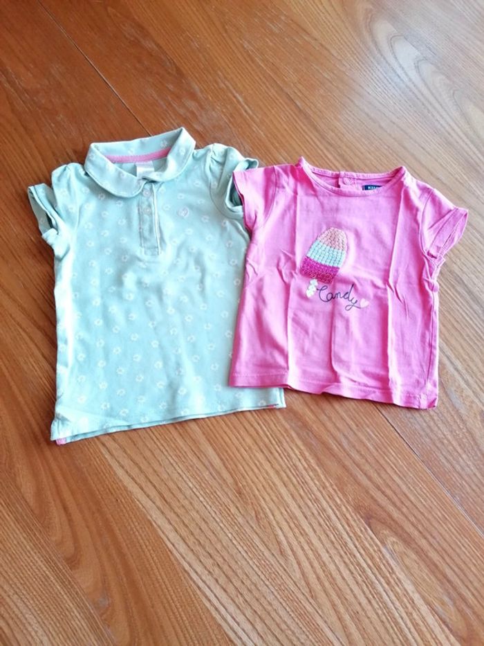 Lot 2 Tshirts H&m et kiabi 12 mois