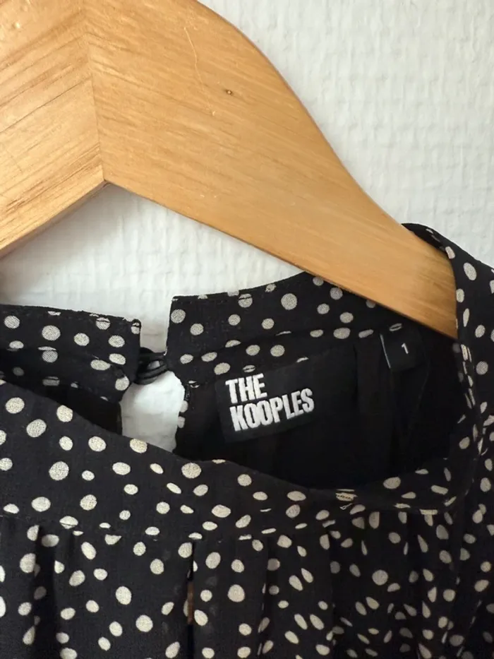 Robe noire courte The Kooples col rond à pois - photo numéro 10