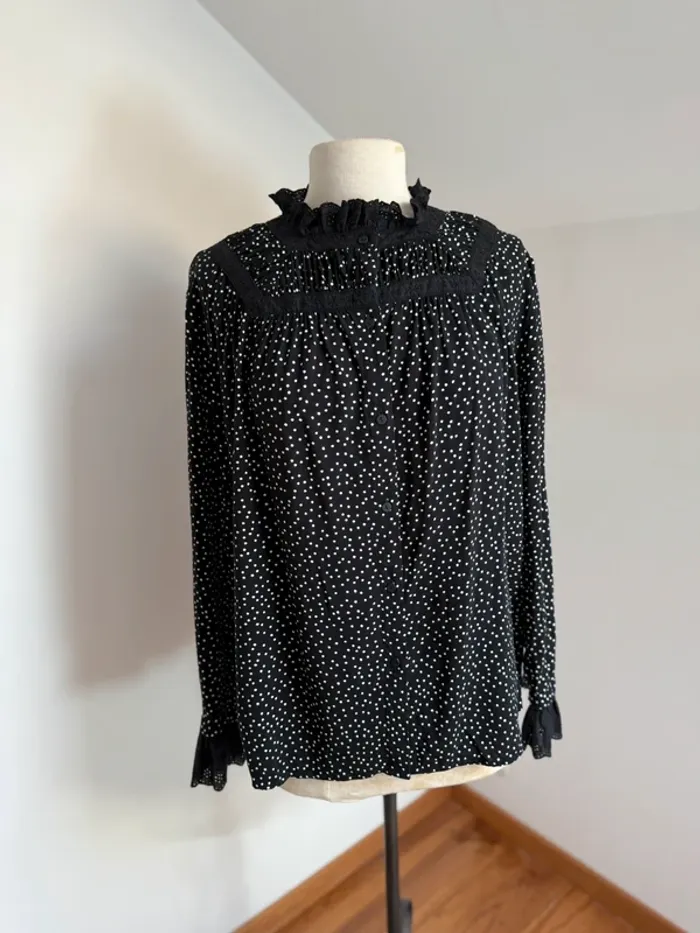 Superbe chemise blouse Promod avec dentelle anglaise 🌸 XL 42 - photo numéro 2