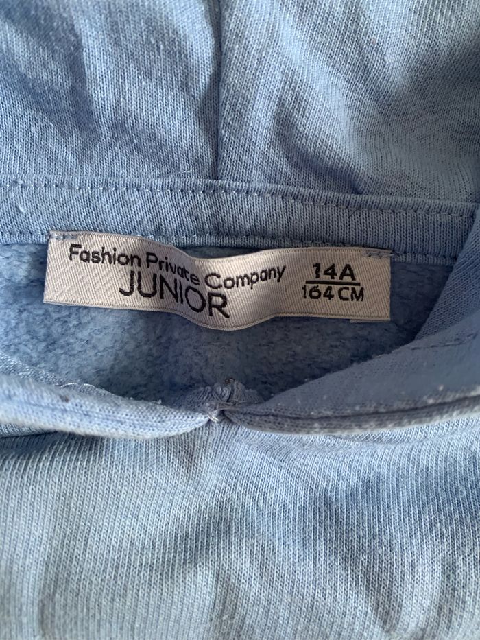 Sweat à capuche bleu ciel 14 ans - photo numéro 4
