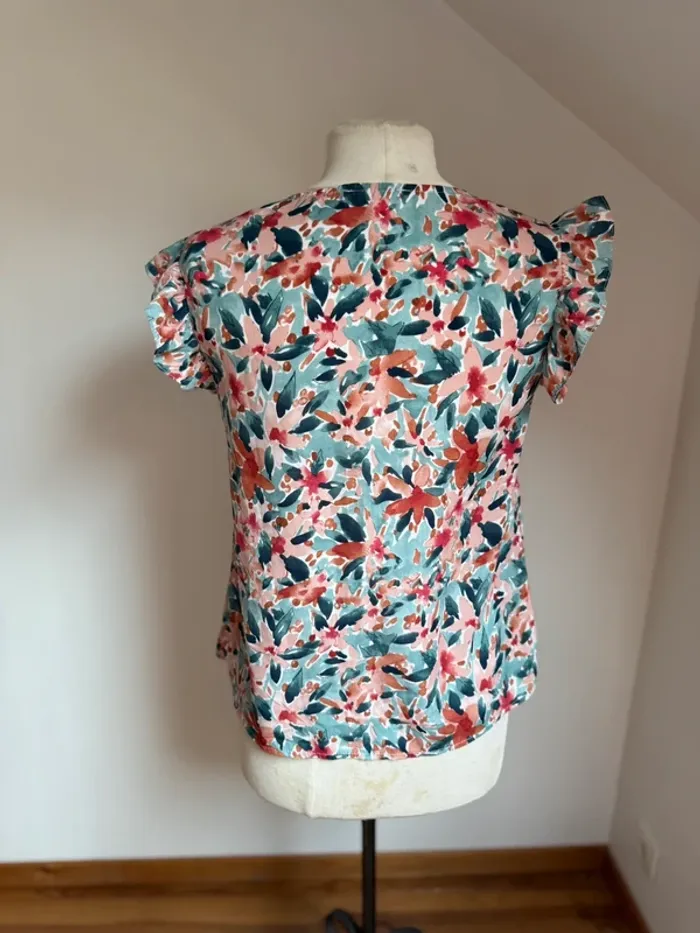 Superbe blouse fluide fleurie neuve in april 1986 S M 36 38 - photo numéro 5