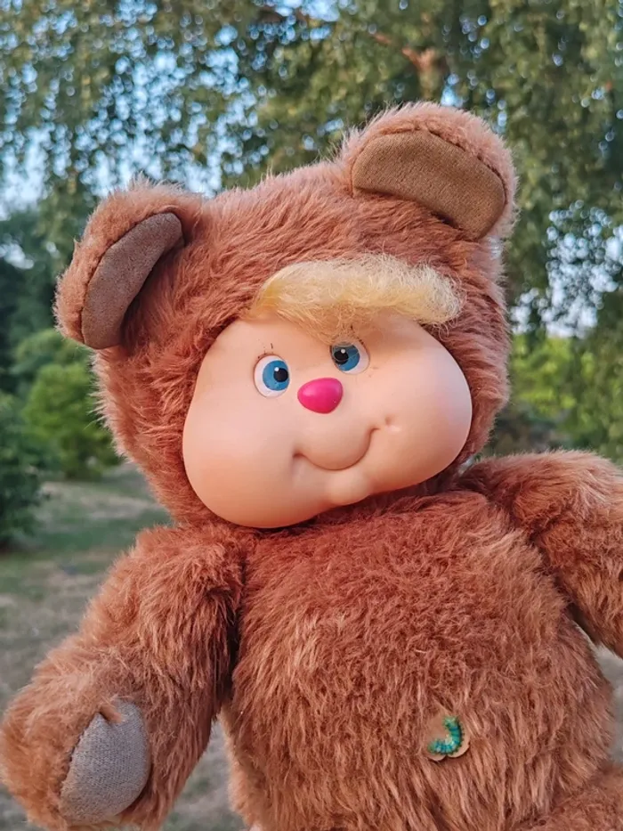 Peluche nombrilou ours vintage marron - photo numéro 2