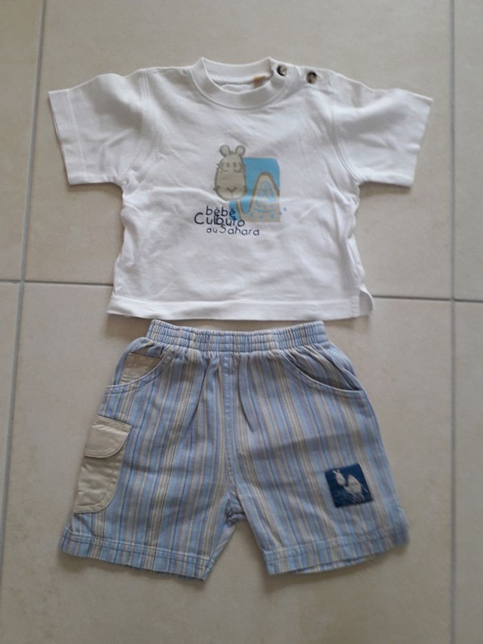 Ensemble t-shirt + short - 6 mois - photo numéro 3