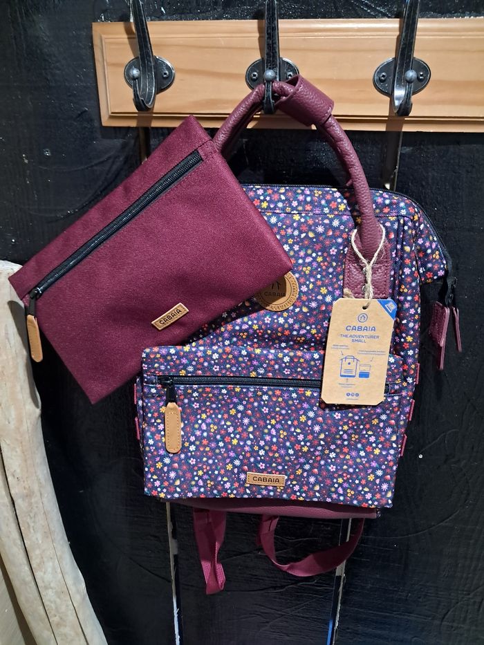 Sac à dos Cabaia taille S violet fleurs 🌸 - photo numéro 4