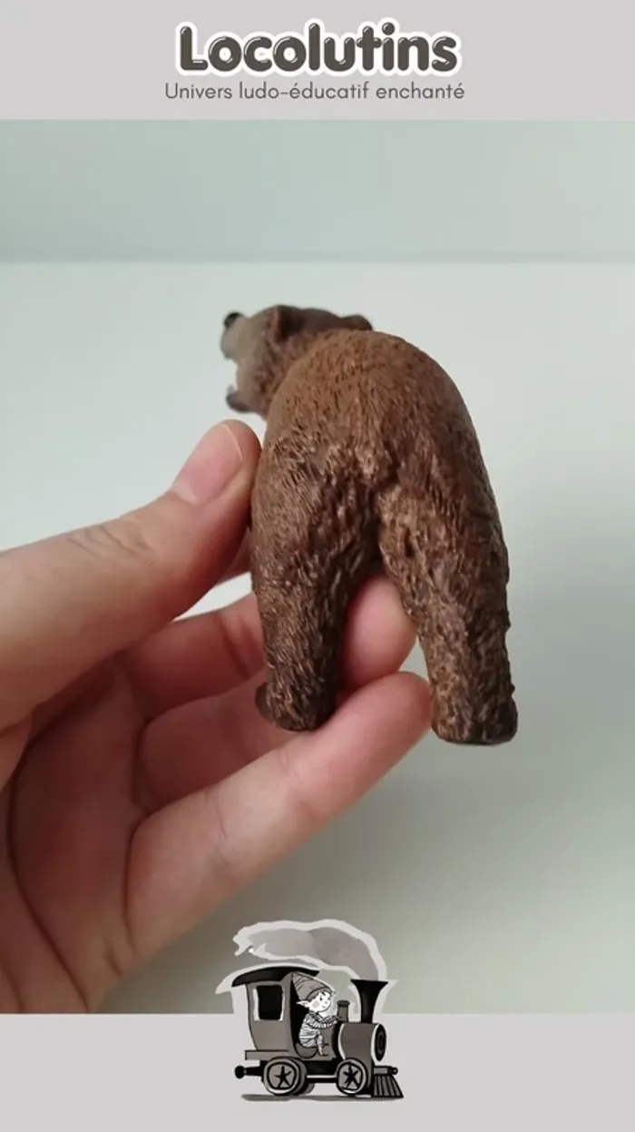 🚂 Figurine ▪ ours brun Schleich pleine et solide - photo numéro 5