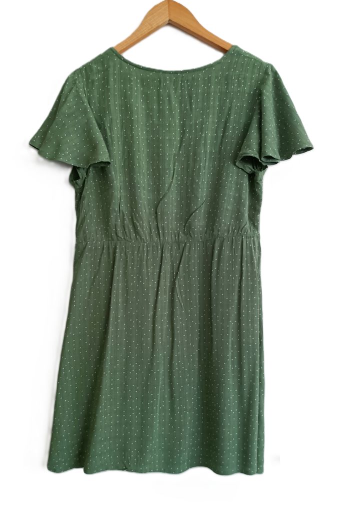 Robe verte à pois blancs. Primark. Viscose. Taille 42 - photo numéro 5