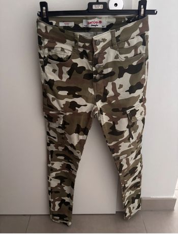 Jean skinny fille Jennifer motif militaire Kaki 36