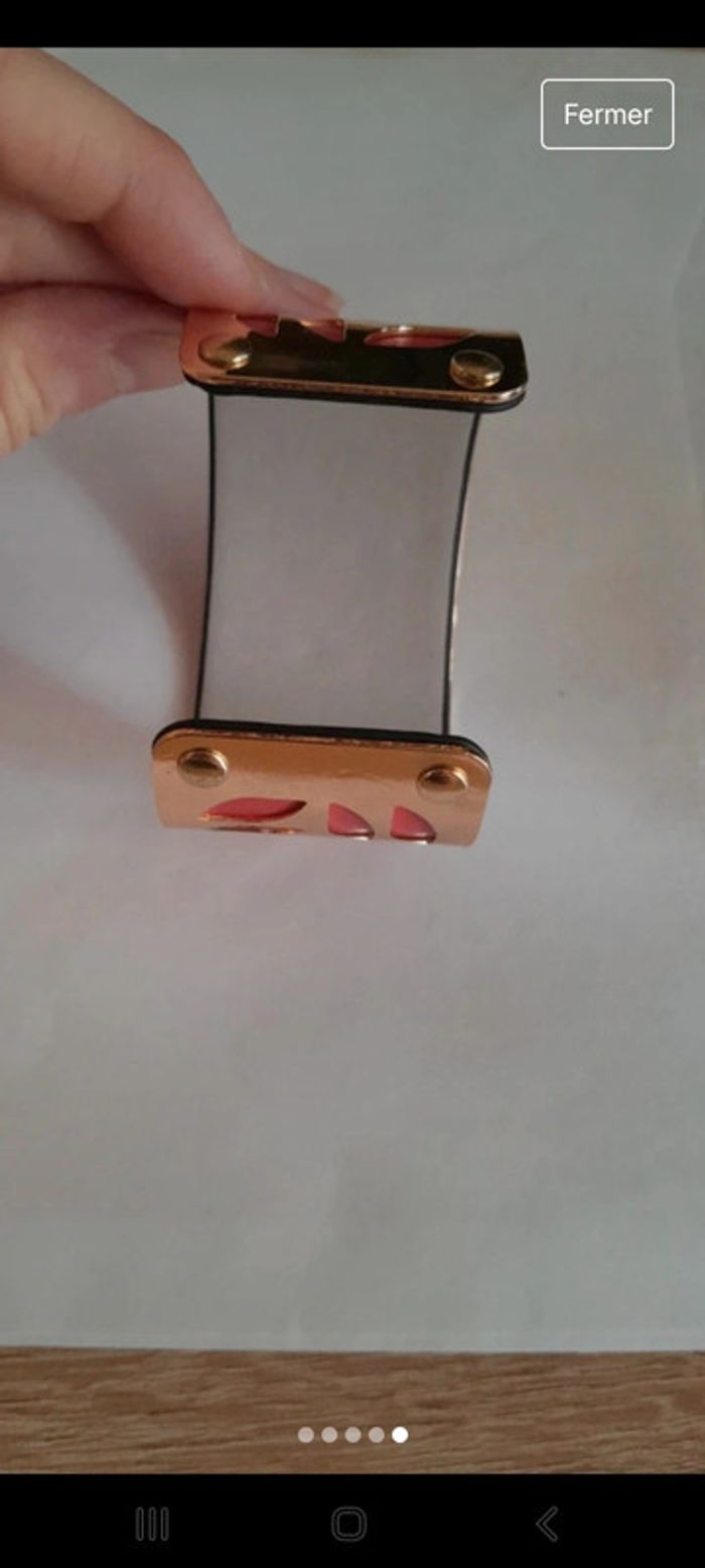 Magnifique manchette chic or et corail - photo numéro 5