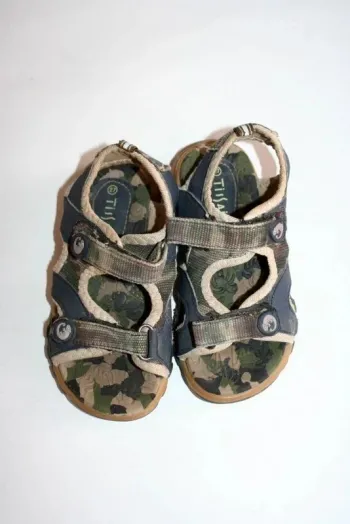 Sandales bleu et camouflage à scratch Tissaia, pointure 27