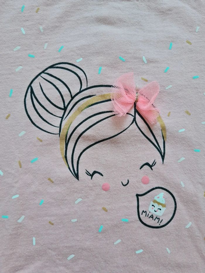 T shirt visage 18 mois rose miam - photo numéro 2