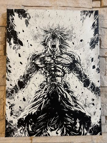 Tableau Broly légendaire Dragon Ball en toile 30x40cm