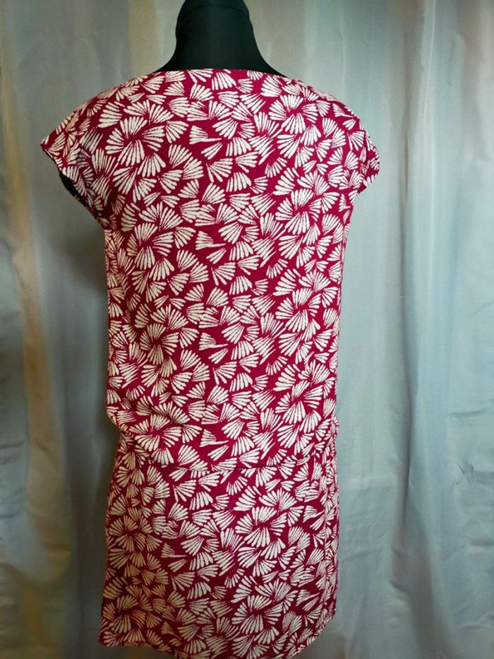 Robe courte à imprimé graphique rouge & blanc – Bizzbee – Taille XS - photo numéro 3
