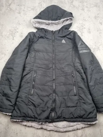 Doudoune Reebok réversible noire/grise taille L Femme (mesures en photos)