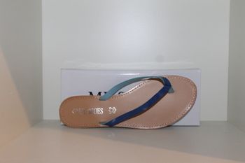 belle petites tongs lanières bleues foncé 39