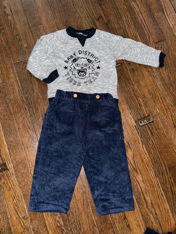 Sweat Bout’chou et pantalon velour Bouchara 18 mois