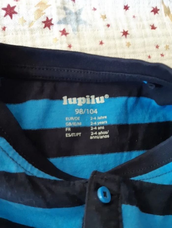 Lot 2 T-Shirt ML Lupilu 98-104 cm 3-4 ans - photo numéro 3