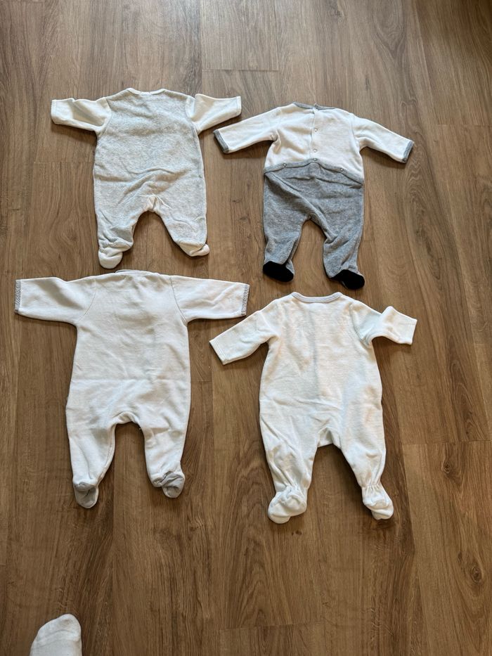 Lot de 4 pyjamas grenouillère bébé 1 mois très bon état Gemo Obaidi Orchestra Kiabi - photo numéro 6