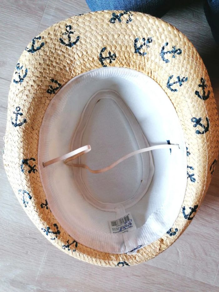 Chapeau de paille encre marine 52cm - photo numéro 3