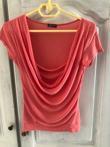 Teeshirt rose col fantaisie