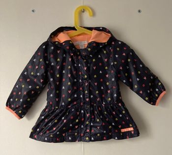 imperméable coupe vent imprimé nounours, fleurs et coeurs