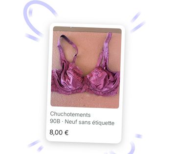 soutien-gorge corbeille violet/bordeaux de la marque Chuchotements, en taille 90B