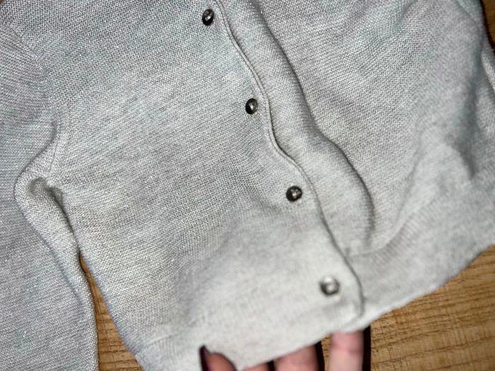 Gilet okaidi 3 ans gris à paillettes fille cardigan - photo numéro 2