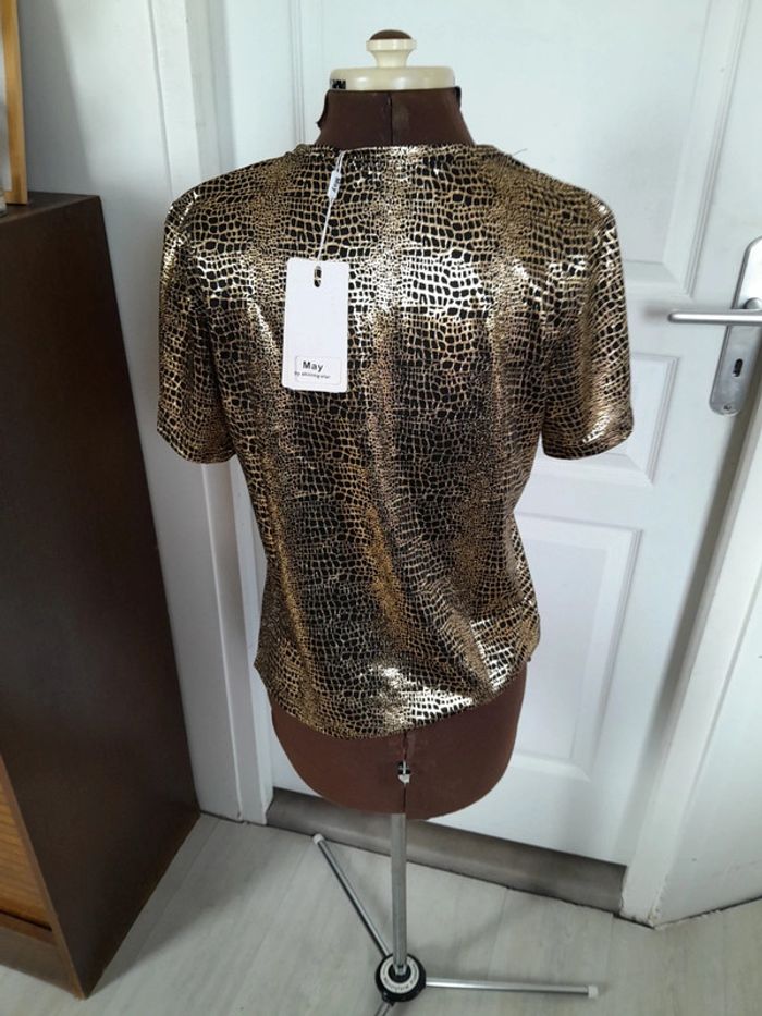 Tee shirt imprimé doré May taille S/M - photo numéro 2