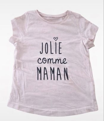 T-shirt bébé rose pâle “Jolie comme maman”