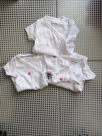 Lot bodies manches courtes, naissance