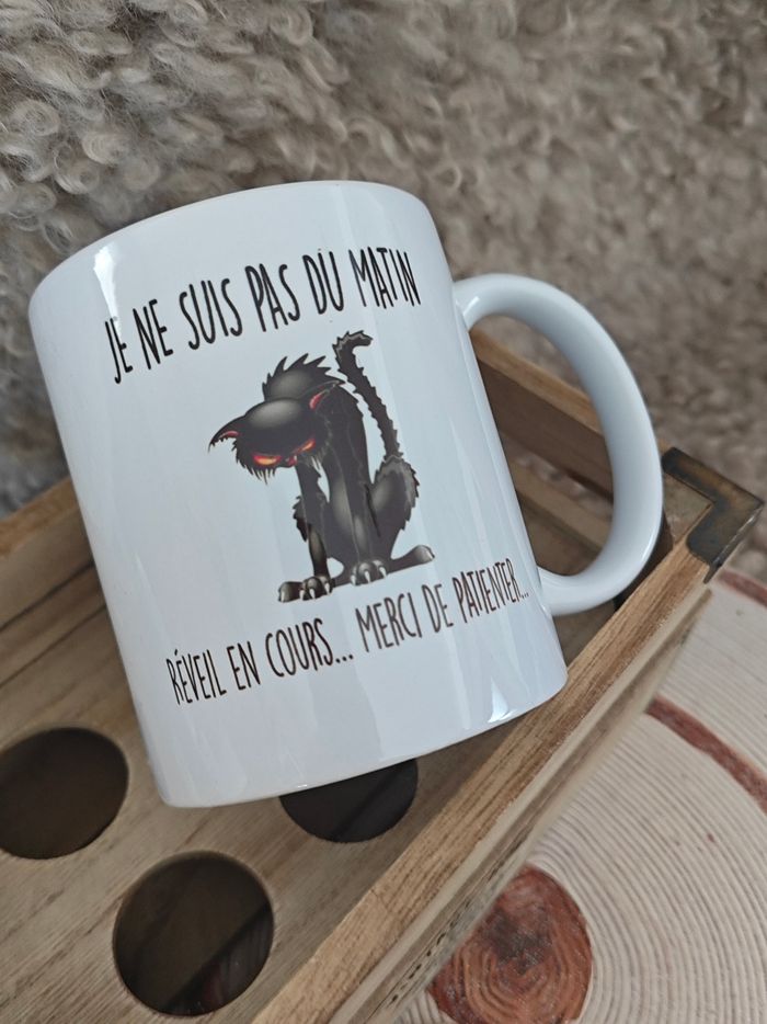 Tasse Chat Je ne suis pas du matin - photo numéro 2