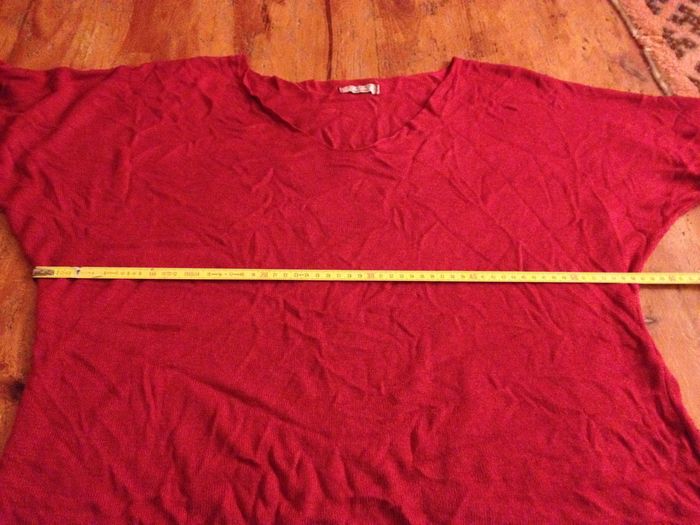Pull ample rouge manches 3/4  look féminin - photo numéro 7