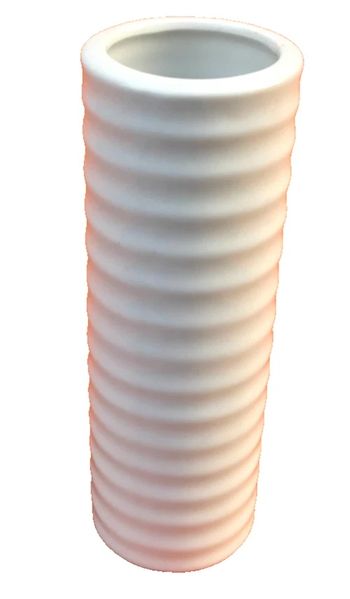 Vase " Groove " Céramique blanche émaillée 