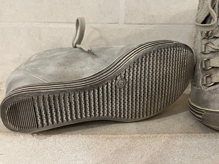 Baskets talons compensés argentées - photo numéro 4