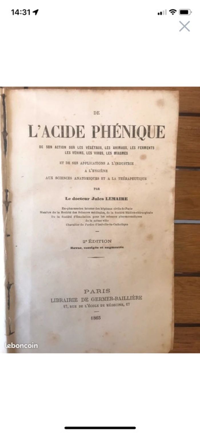 L’acide phenique